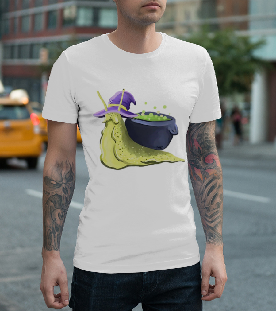 Cauldron Snail Classic Witch Hat Potion Magic T-Shirt