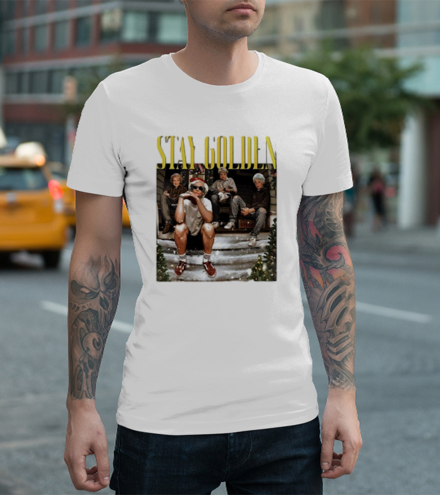 Golden Girls Stay Golden Christmas 2024 Comedy Classic Holiday Theme with Iconic Characters T-Shirt