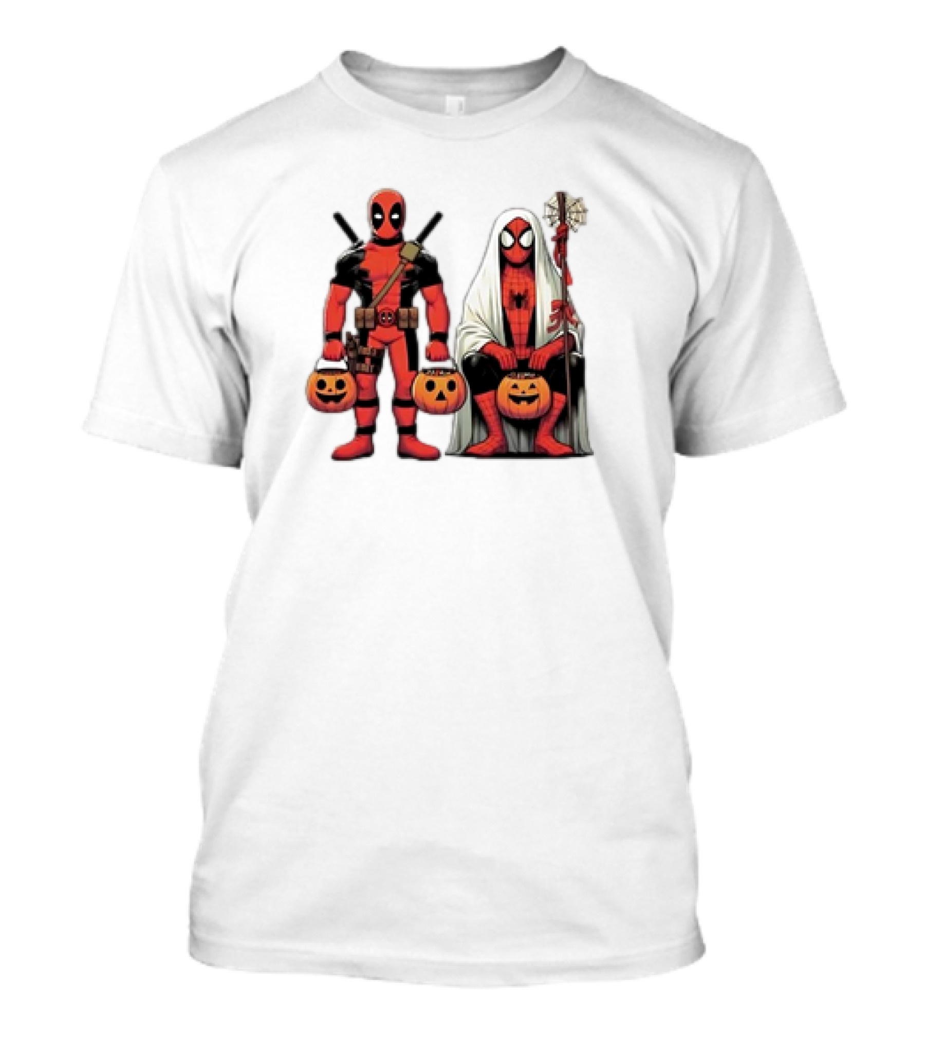 Halloween 2024 Deadpool Spiderman Cartoon Pumpkin Costumes T-Shirt