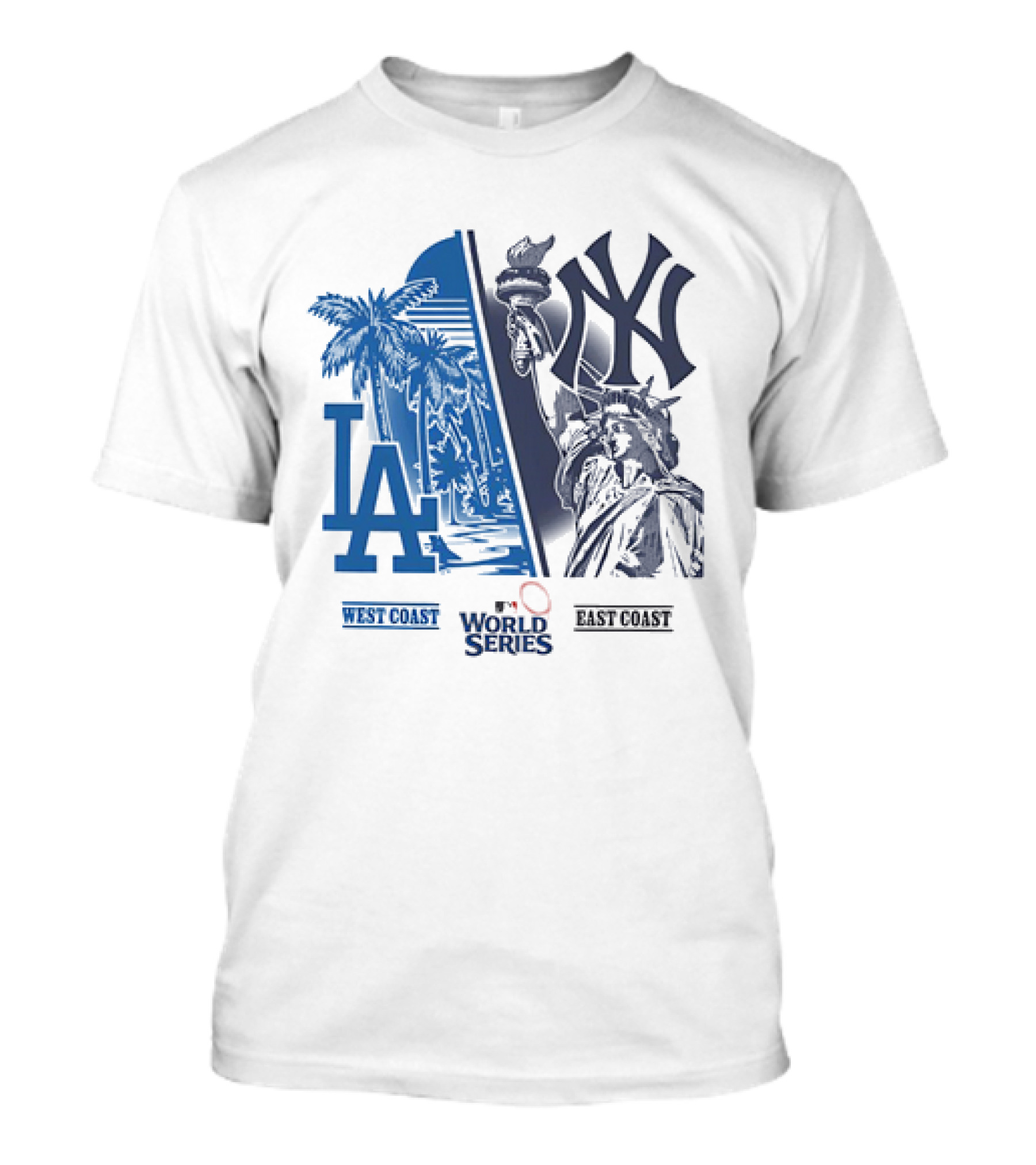 Los Angeles Dodgers Vs New York Yankees West Coast East Coast World Series T-Shirt