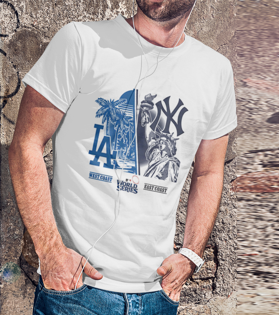 Los Angeles Dodgers Vs New York Yankees West Coast East Coast World Series T-Shirt