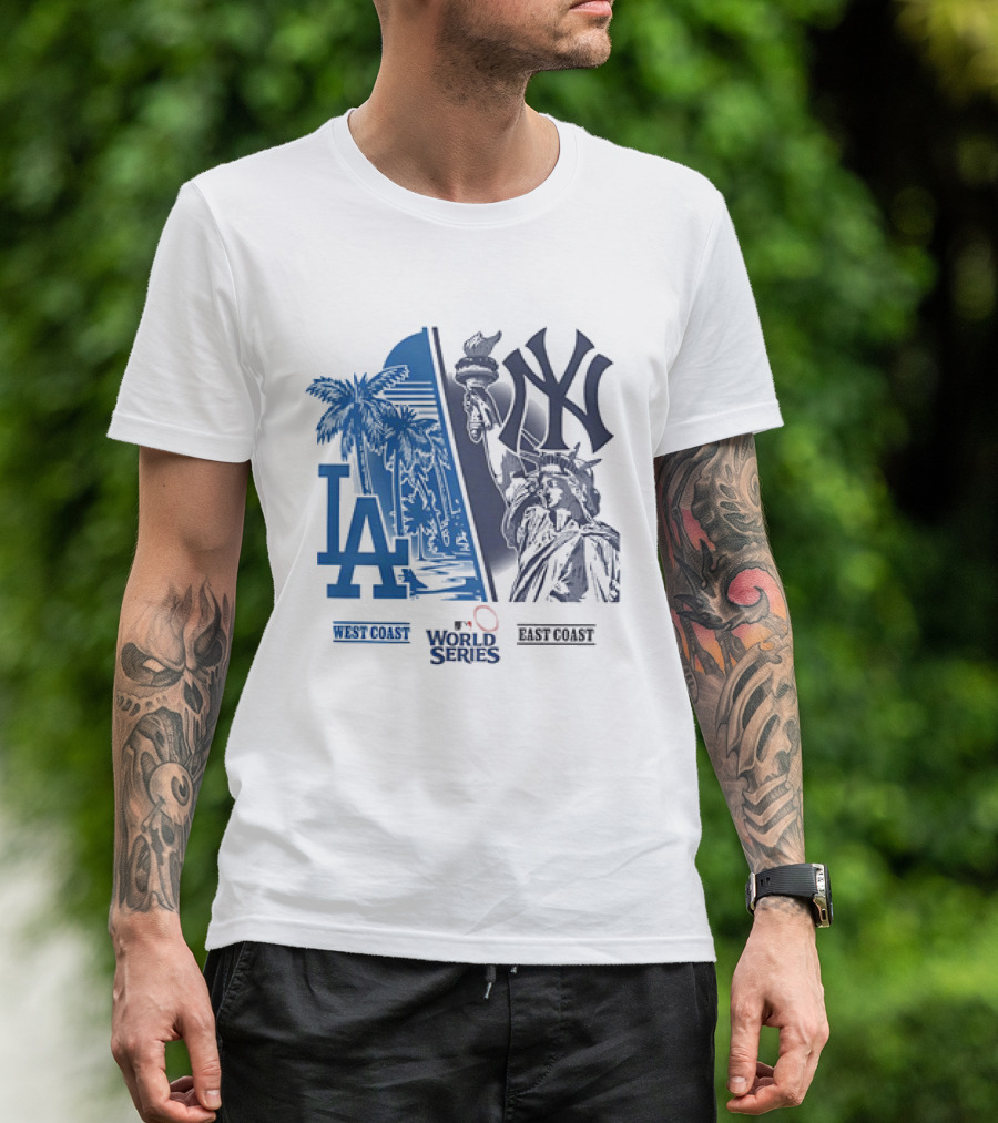 Los Angeles Dodgers Vs New York Yankees West Coast East Coast World Series T-Shirt