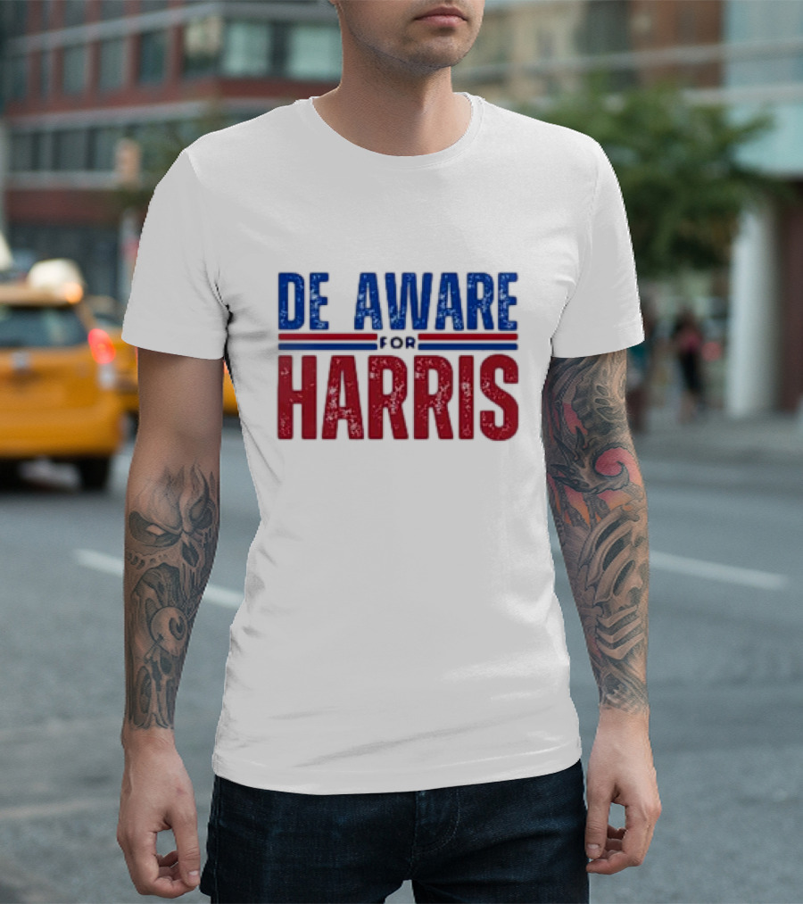 Delaware Aware For Harris Walz 2024 Against Anti Trump T-Shirt