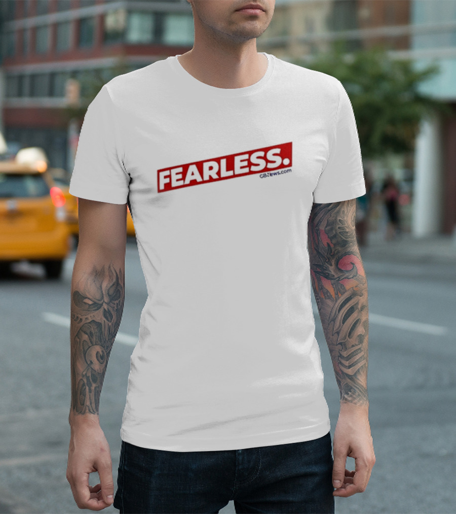 Fearless GBnews.com Bold Red Text T-Shirt