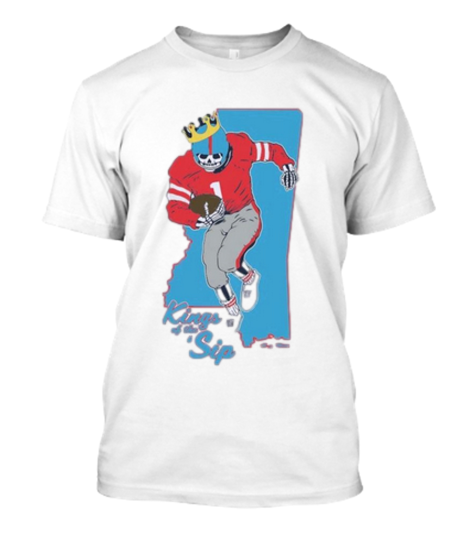Ole Miss Rebels Kings Of The Sip Mississippi Football Skeleton T-Shirt