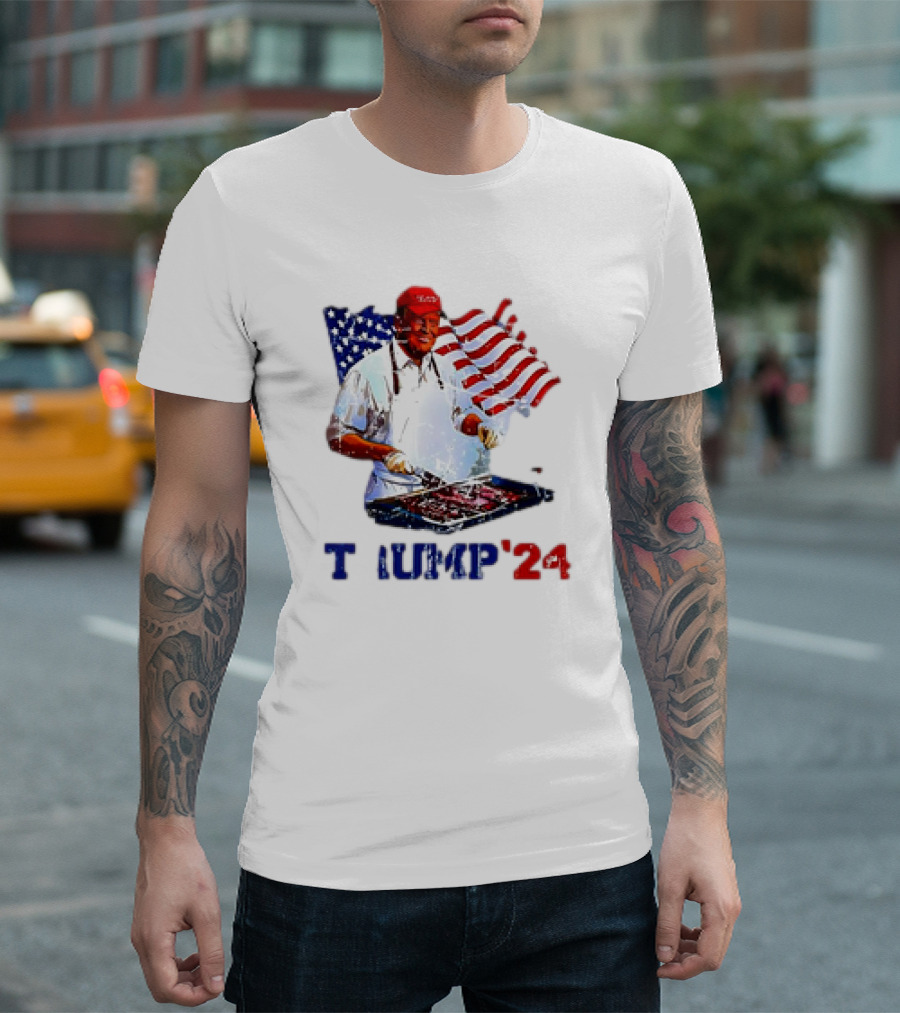 Trump 2024 BBQ The Art of the Grill US Flag T-Shirt