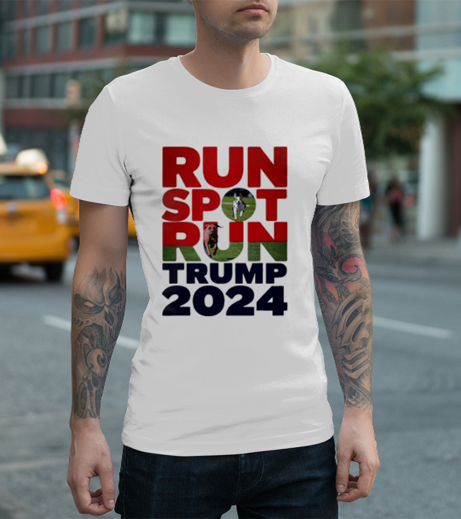 Run Spot Run Trump 2024 Funny Election Campaign T-Shirt