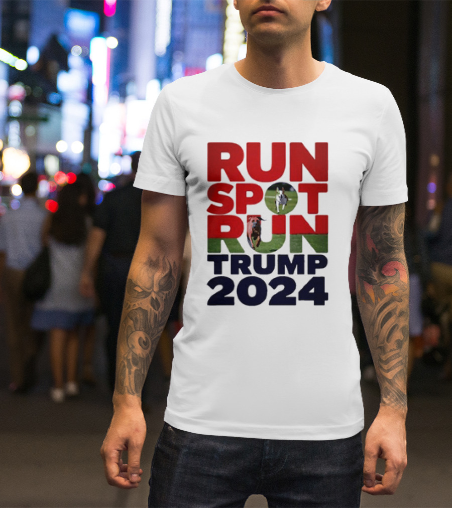 Run Spot Run Trump 2024 Funny Election Campaign T-Shirt