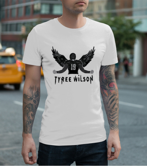 Tyree Wilson 19 Las Vegas Raiders Winged Football Player T-Shirt