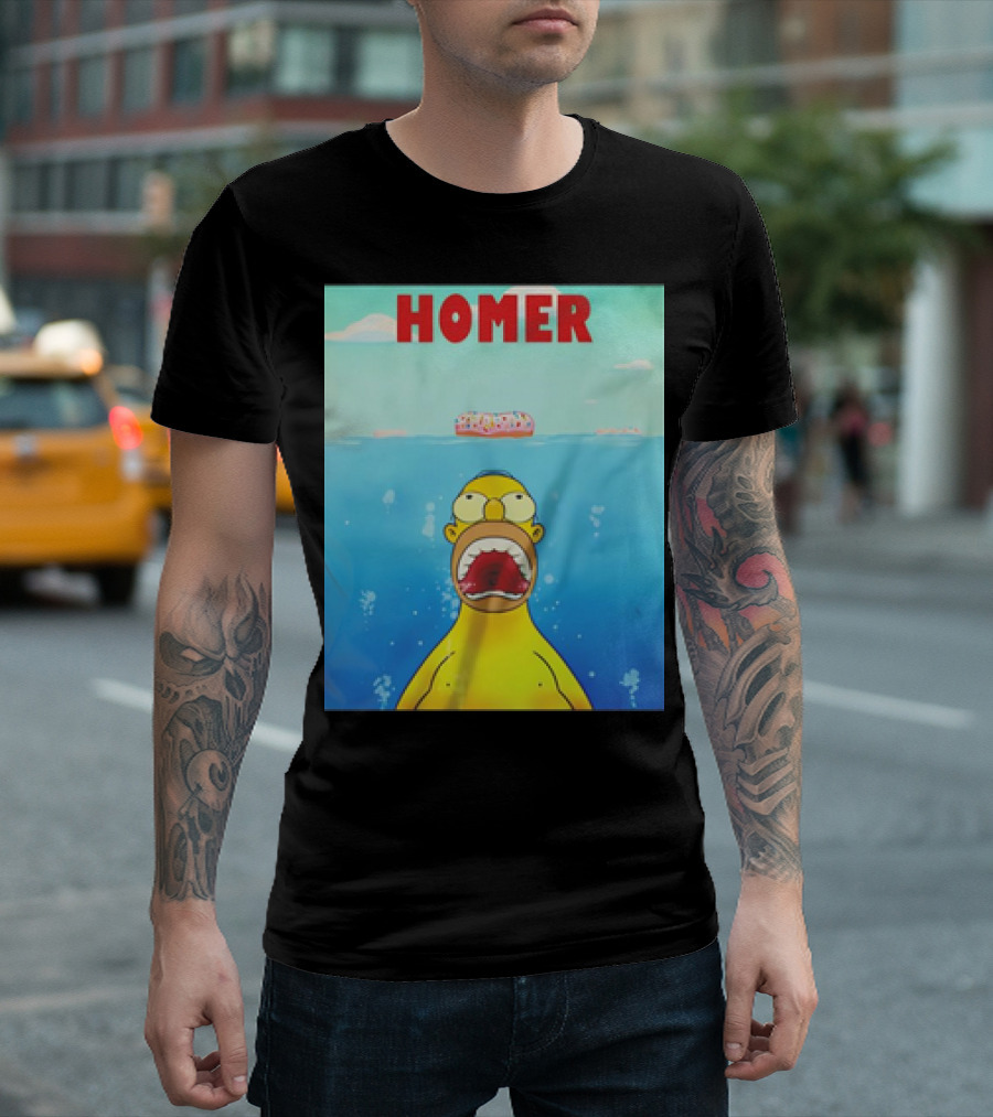 Homer Simpsons Jaws Donut T-Shirt