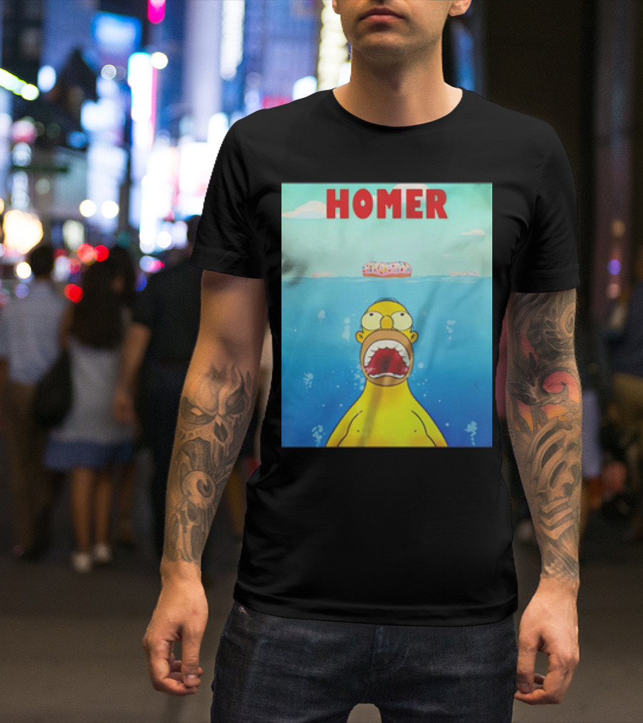 Homer Simpsons Jaws Donut T-Shirt