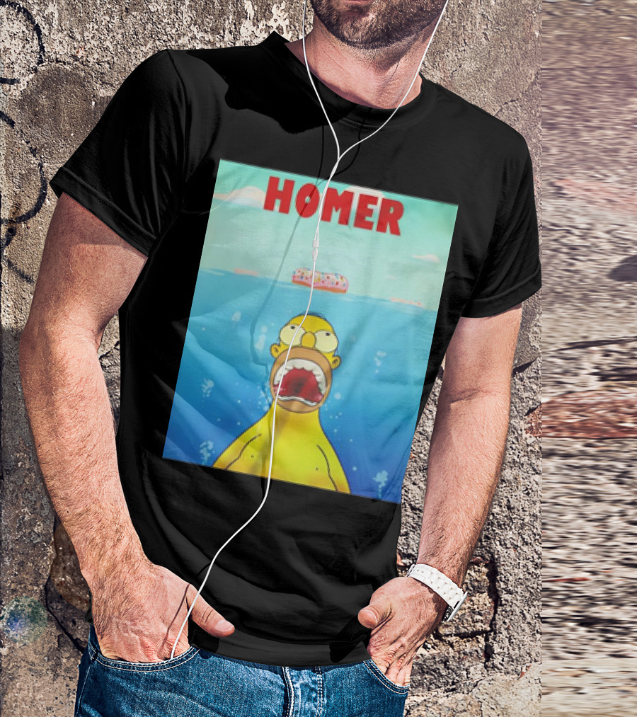 Homer Simpsons Jaws Donut T-Shirt