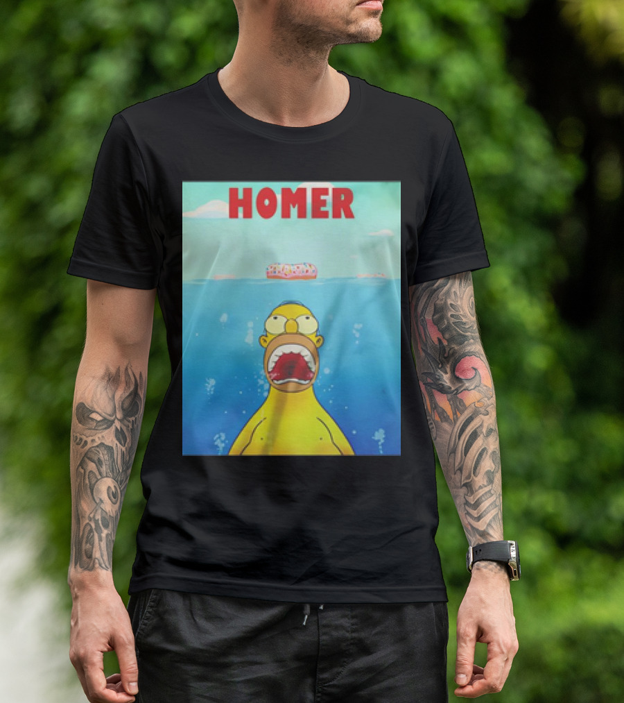 Homer Simpsons Jaws Donut T-Shirt