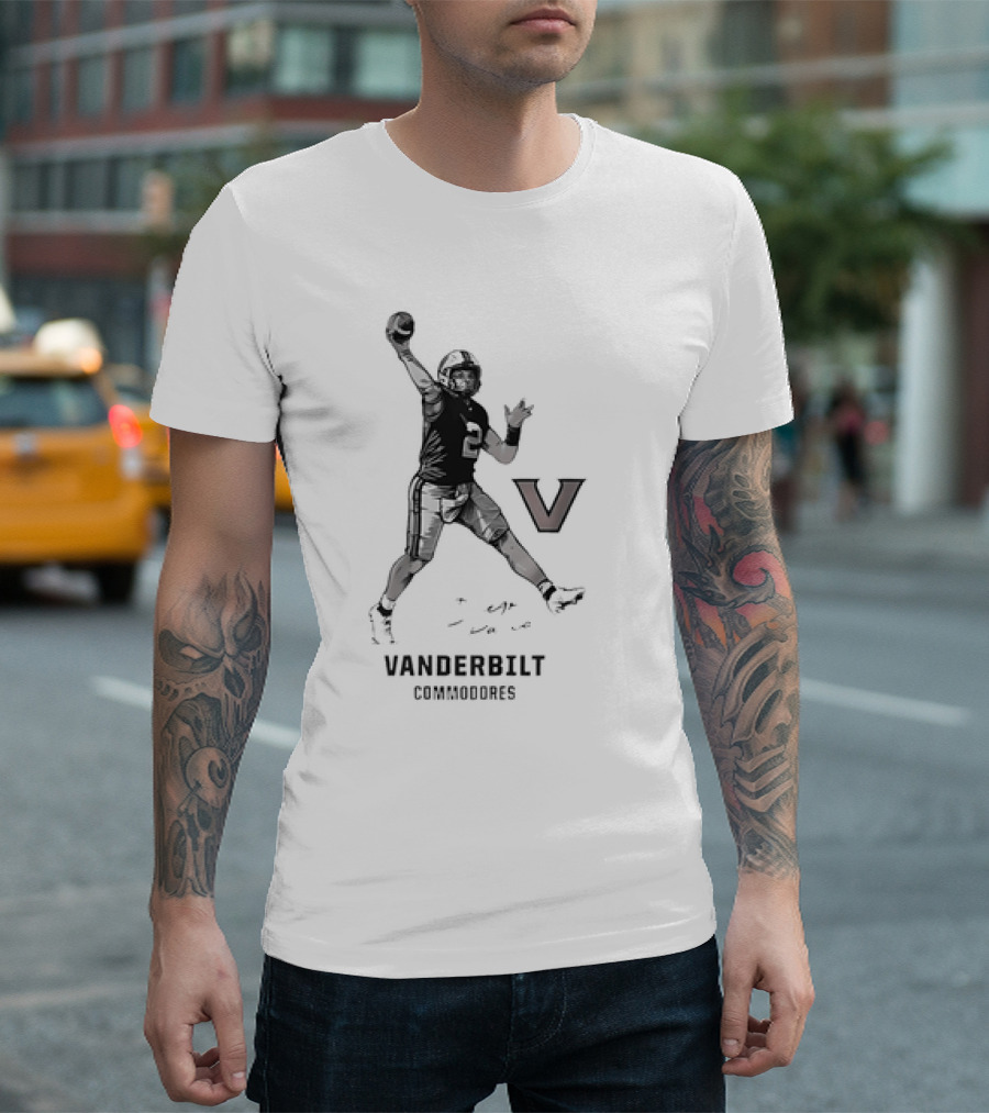 Vanderbilt Commodores Football Player Throwing Pose T-Shirt