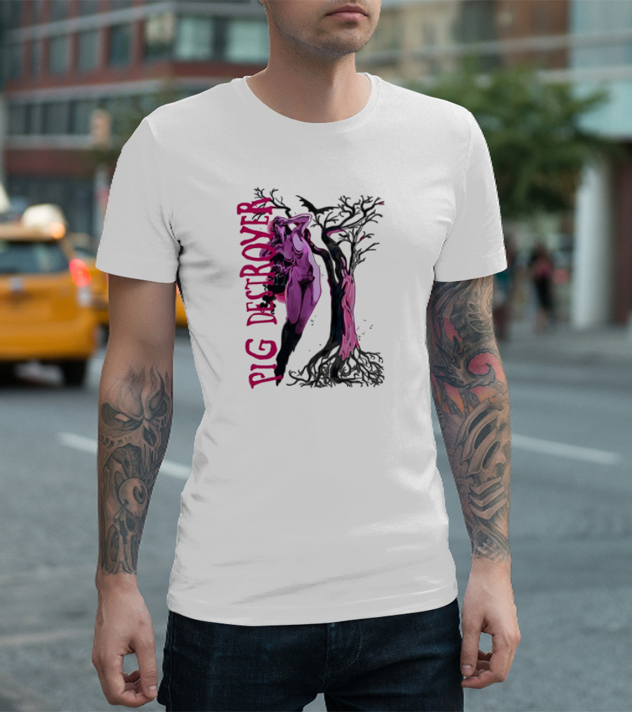 Pig Destroyer The Depths Shadowed Figure And Gnarled Tree T-Shirt