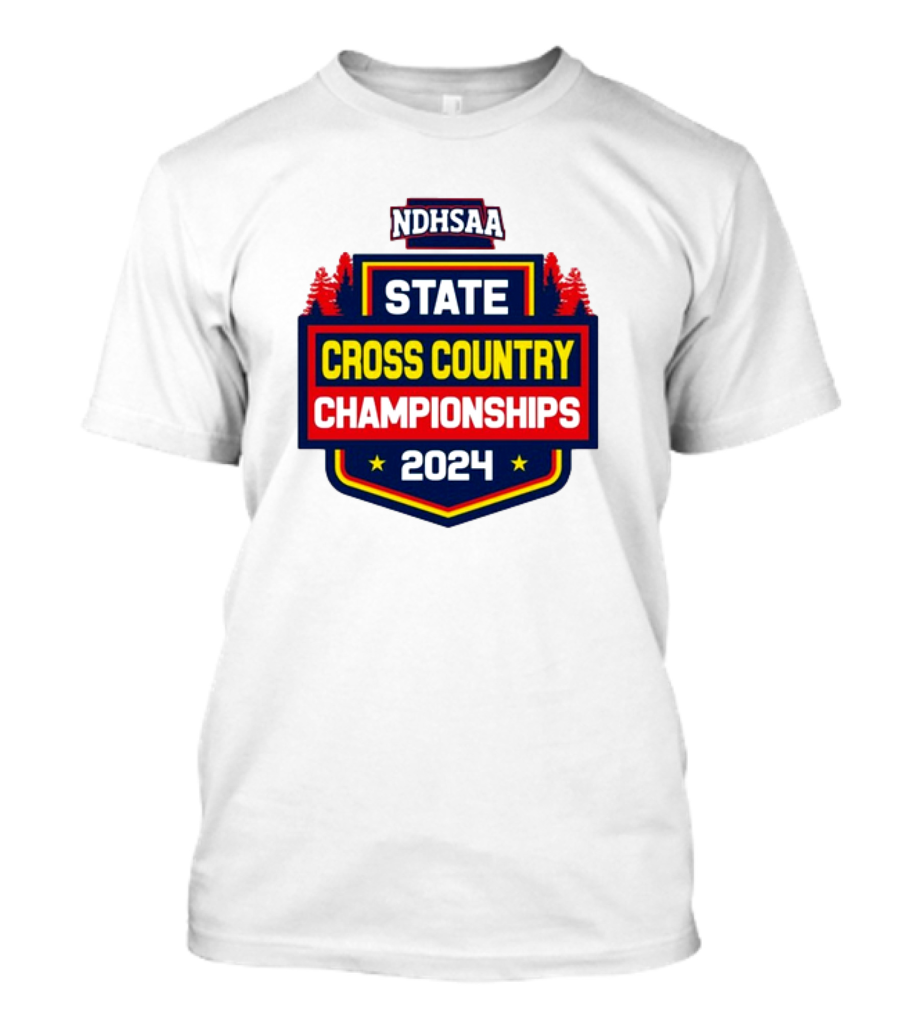 NDHSAA State Cross Country Championships 2024 Forest Badge T-Shirt