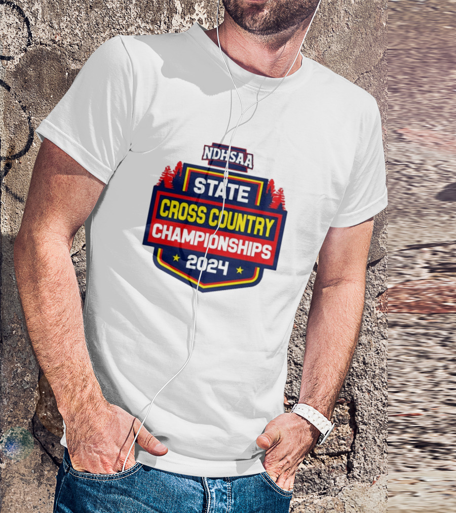 NDHSAA State Cross Country Championships 2024 Forest Badge T-Shirt