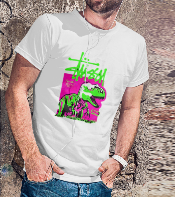 Stussy Big And Meaty Dino Cartoon T-Shirt