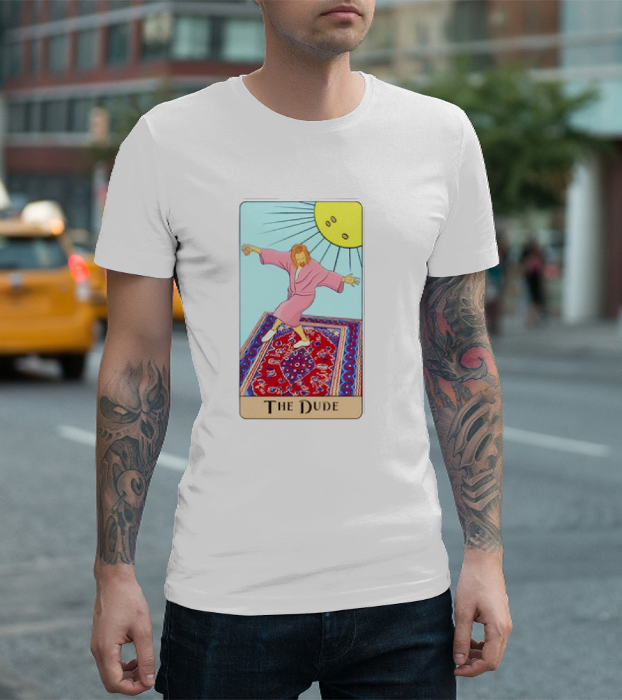 The Dude Tarot Card The Big Lebowski Bowling Rug Sun T-Shirt