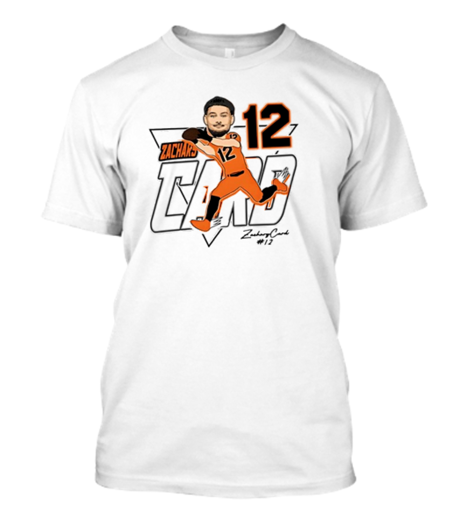 Zachary Card #12 Oregon State Beavers Football Player Caricature Zach's Card 12 T-Shirt