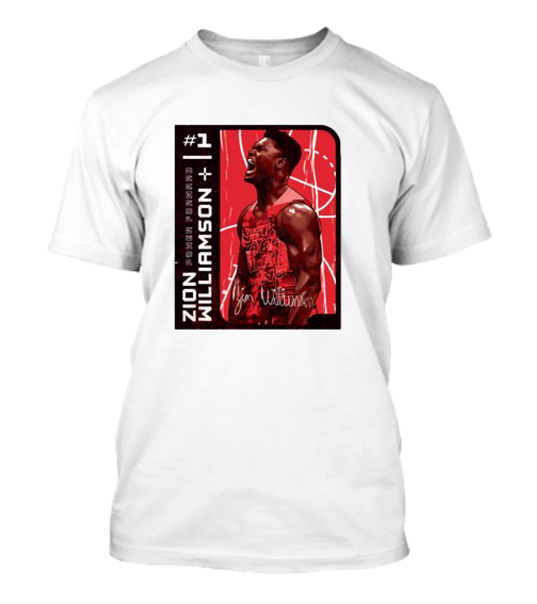 Zion Williamson #1 New Orleans Basketball Signature Card T-Shirt