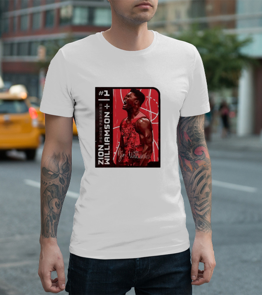 Zion Williamson #1 New Orleans Basketball Signature Card T-Shirt