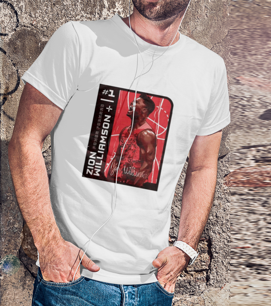 Zion Williamson #1 New Orleans Basketball Signature Card T-Shirt