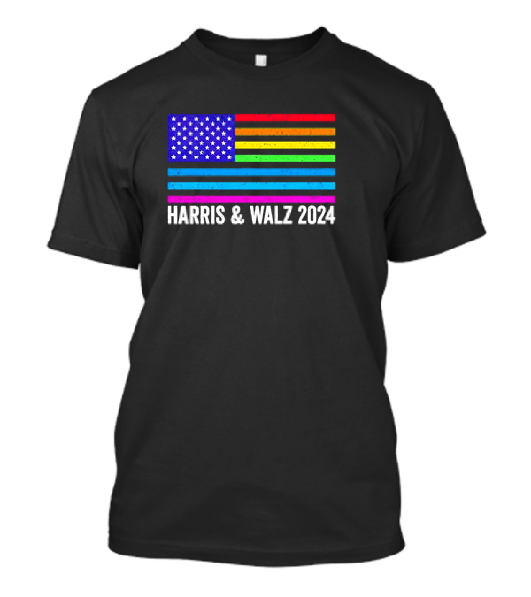 Harris And Walz 2024 Colorful US Flag T-Shirt