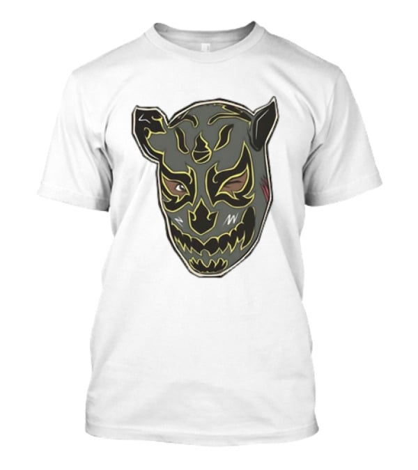 Luchador Black Mask With Grey And Yellow AEW T-Shirt