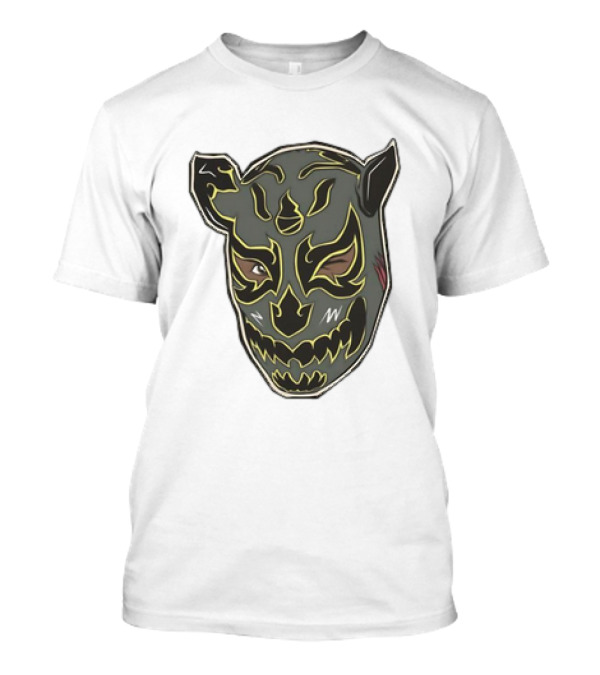 Luchador Black Mask With Grey And Yellow AEW T-Shirt