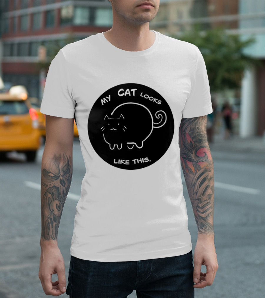 My Cat Looks Like This Adorable Cartoon Kitty Drawing T-Shirt