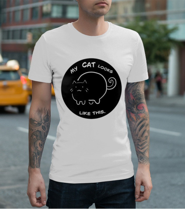 My Cat Looks Like This Adorable Cartoon Kitty Drawing T-Shirt