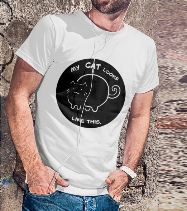 My Cat Looks Like This Adorable Cartoon Kitty Drawing T-Shirt