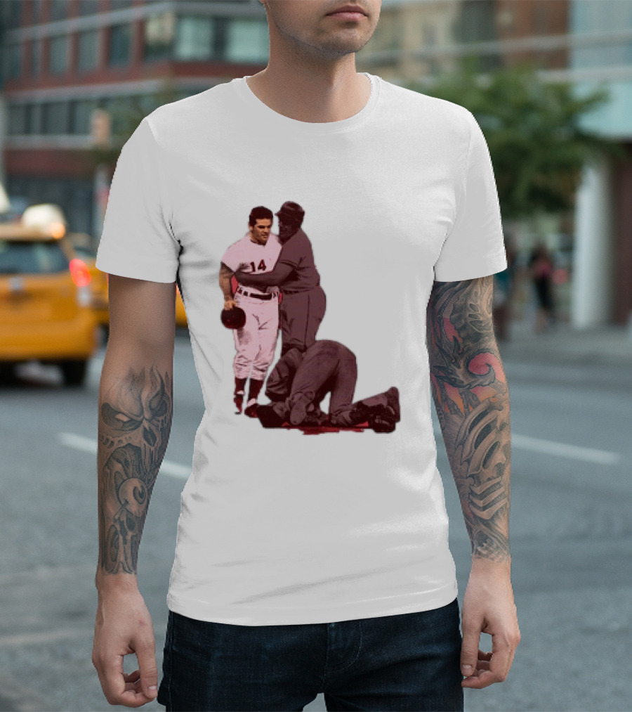 Pete Rose Levels Ray Fosse Baseball Collision Moment T-Shirt