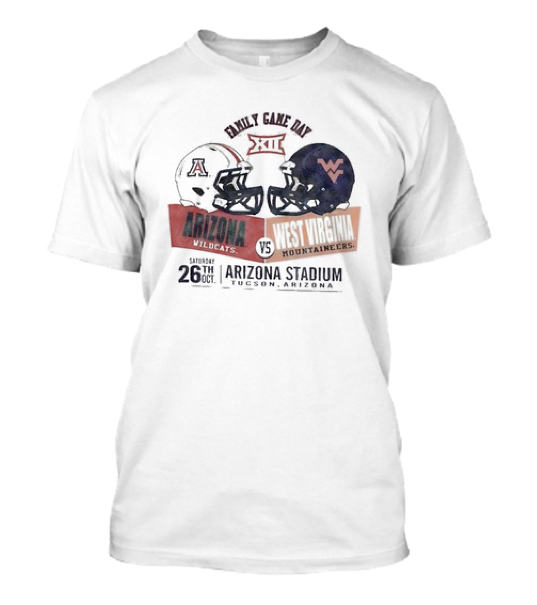 Arizona Wildcats Vs West Virginia Mountaineers Family Game Day 2024 Big 12 October 26 Arizona Stadium T-Shirt