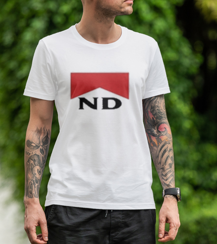 ND Nicotine Dolls Cigarette Style Red Banner T-Shirt