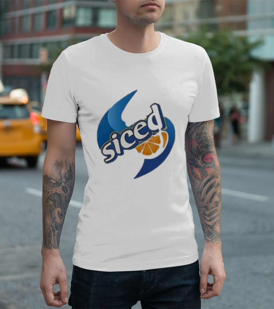 Orange Siced Hurricane Symbol Slice T-Shirt