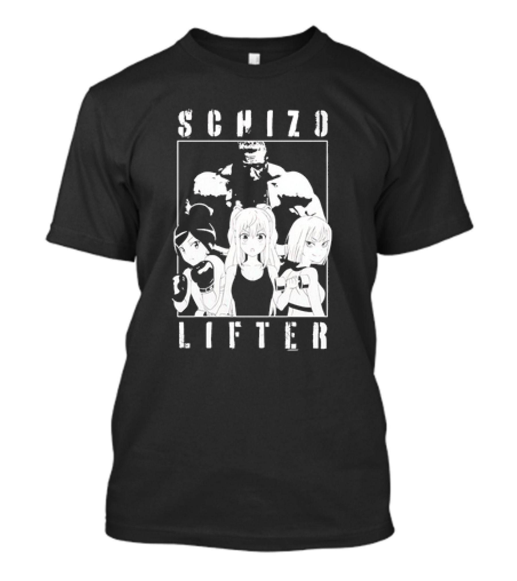 Schizo Lifter Anime Characters Boxing Gym Fitness T-Shirt