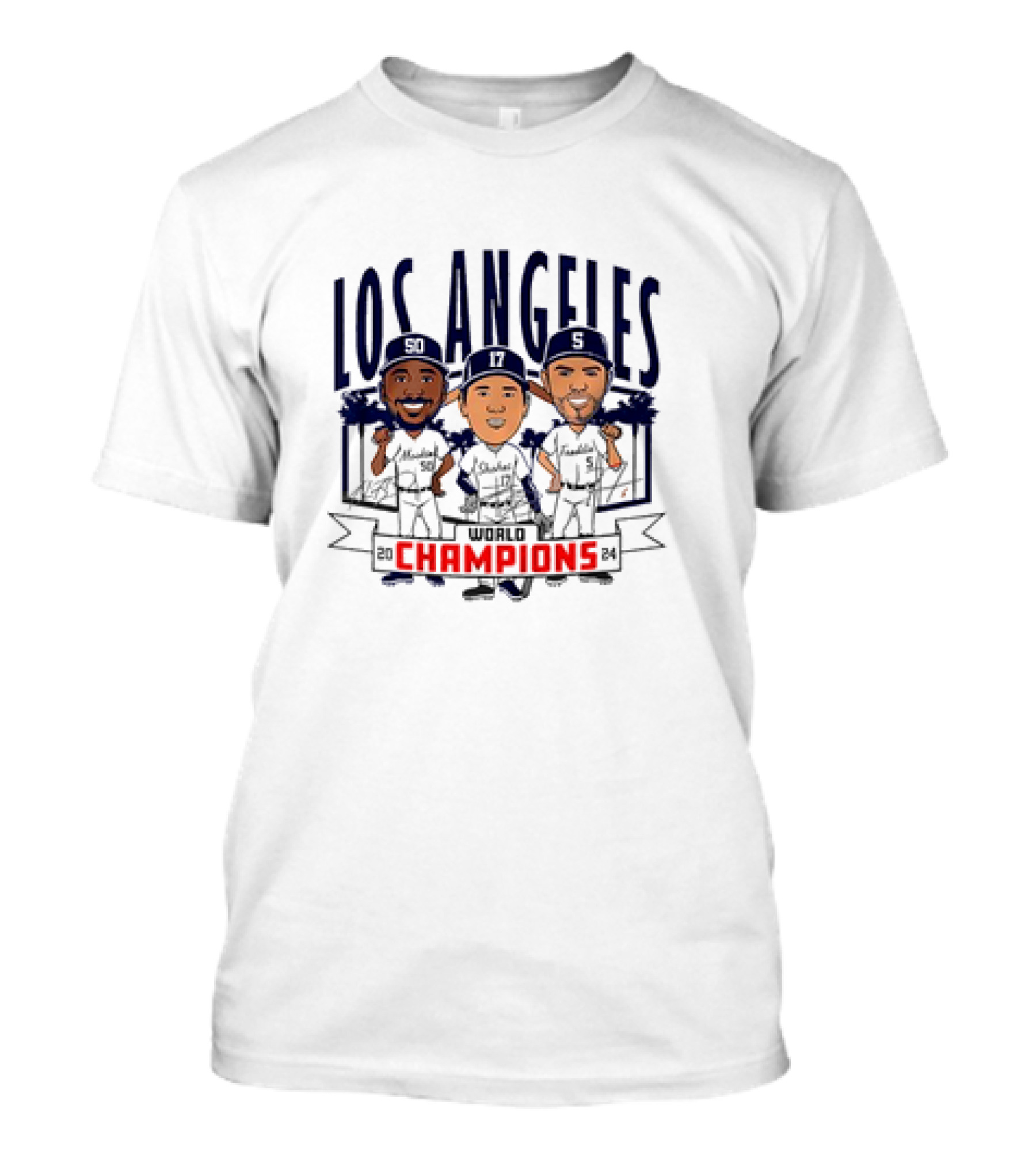 Los Angeles Baseball 2024 World Champions Caricatures Signatures T-Shirt