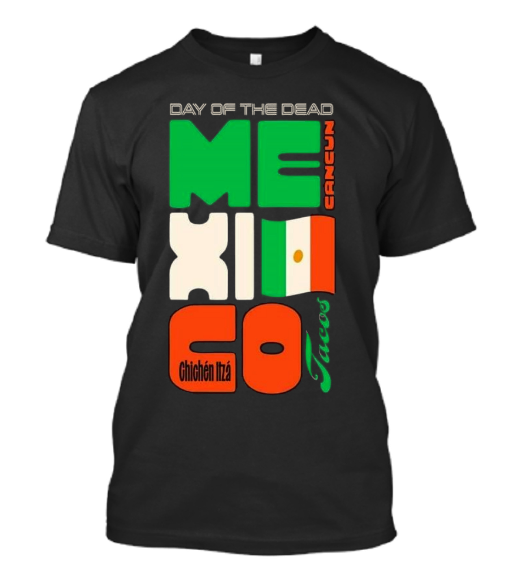 Day Of The Dead Mexico Cancun Tacos Chichén Itzá T-Shirt