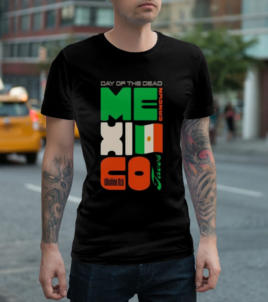 Day Of The Dead Mexico Cancun Tacos Chichén Itzá T-Shirt