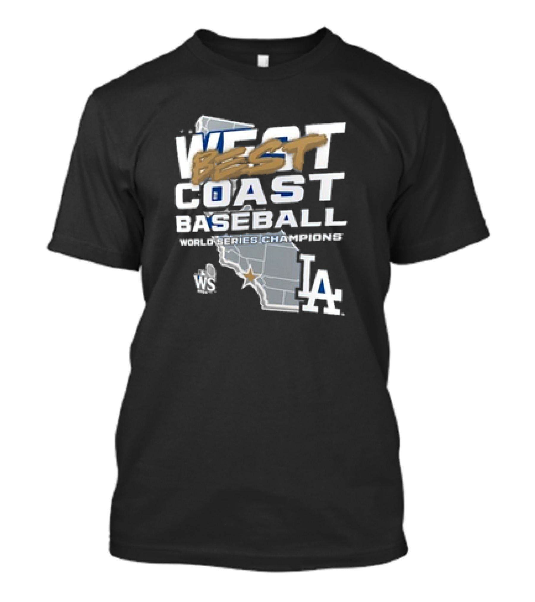 West Coast Best Coast Baseball World Series Champions LA T-Shirt