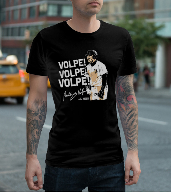 VOLPE VOLPE VOLPE New York Yankees Anthony Volpe Signature Clutch Player T-Shirt