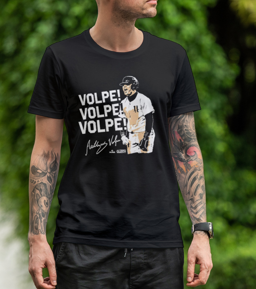 VOLPE VOLPE VOLPE New York Yankees Anthony Volpe Signature Clutch Player T-Shirt
