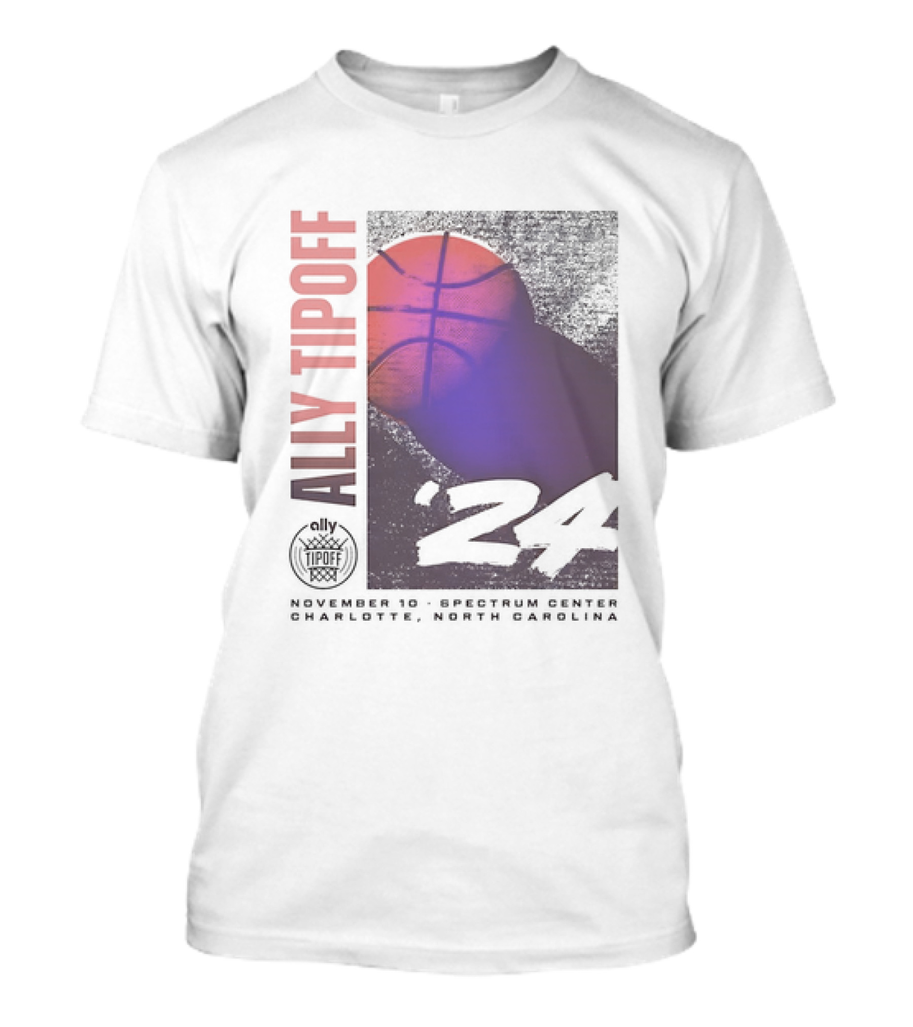 Ally Tipoff 2024 November 10 Spectrum Center Charlotte North Carolina Basketball T-Shirt