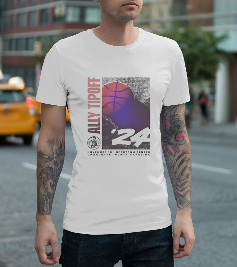 Ally Tipoff 2024 November 10 Spectrum Center Charlotte North Carolina Basketball T-Shirt