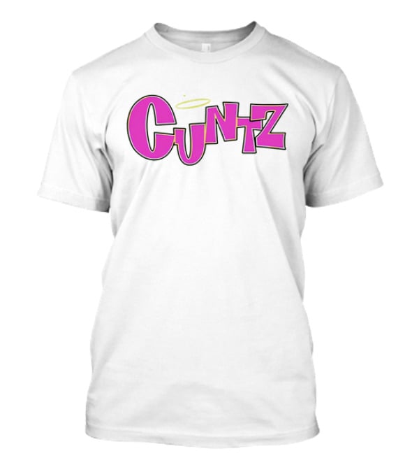 Cuntz Pink Cartoon Style Text With Halo T-Shirt