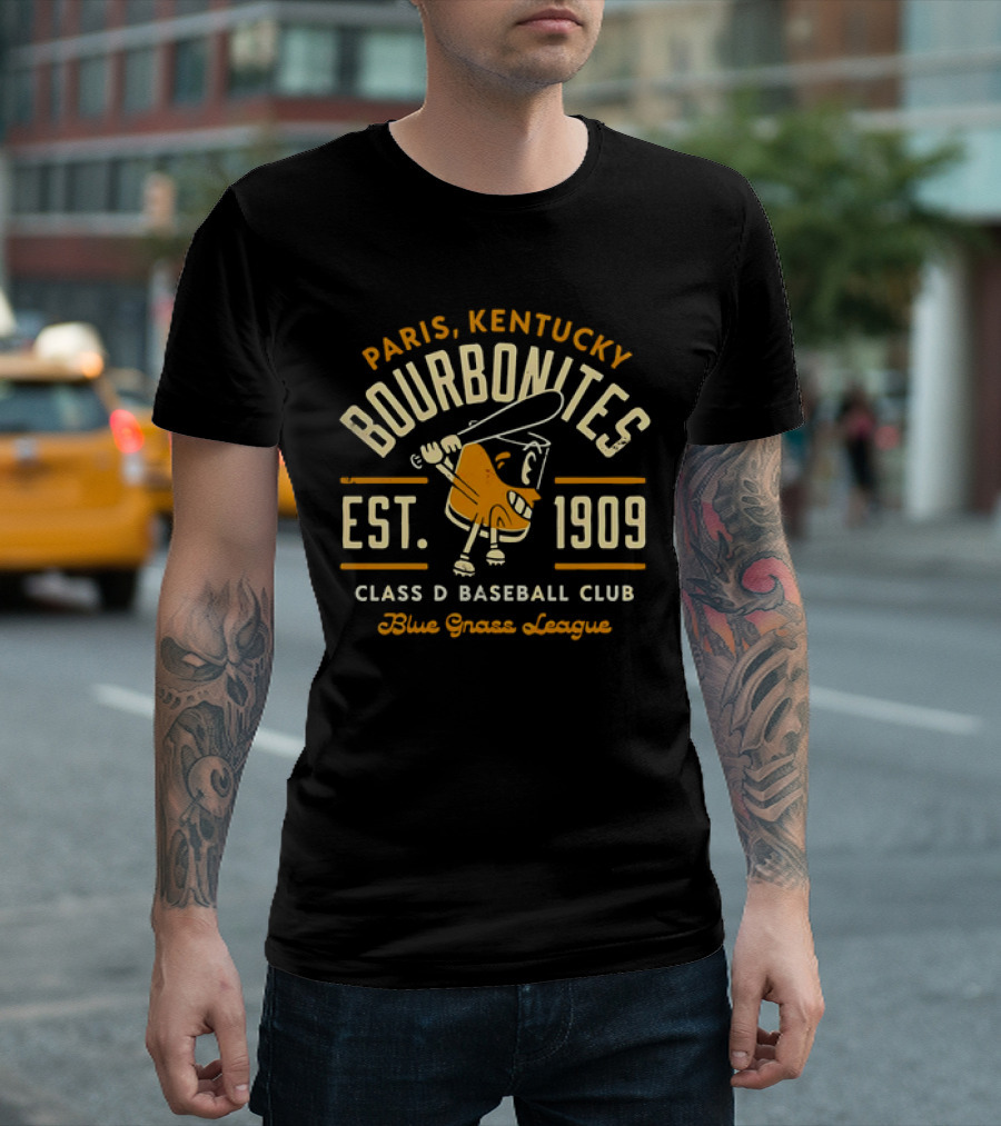 Paris Kentucky Bourbonites Class D Baseball Club Est 1909 Blue Grass League Vintage T-Shirt