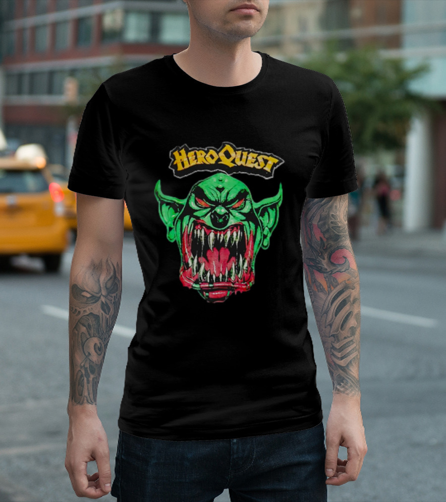 HeroQuest Green Goblin Fierce Snarling Face T-Shirt