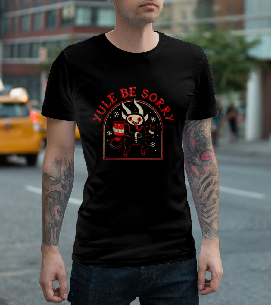 Yule Be Sorry Krampus Devil Snowflakes Christmas T-Shirt
